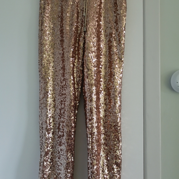 Women's Shimmer Rose Gold Pants in XS - Picture 1 of 3